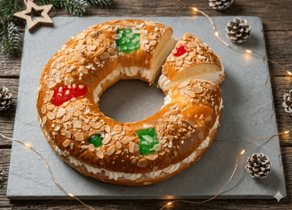Roscón típico del día de reyes